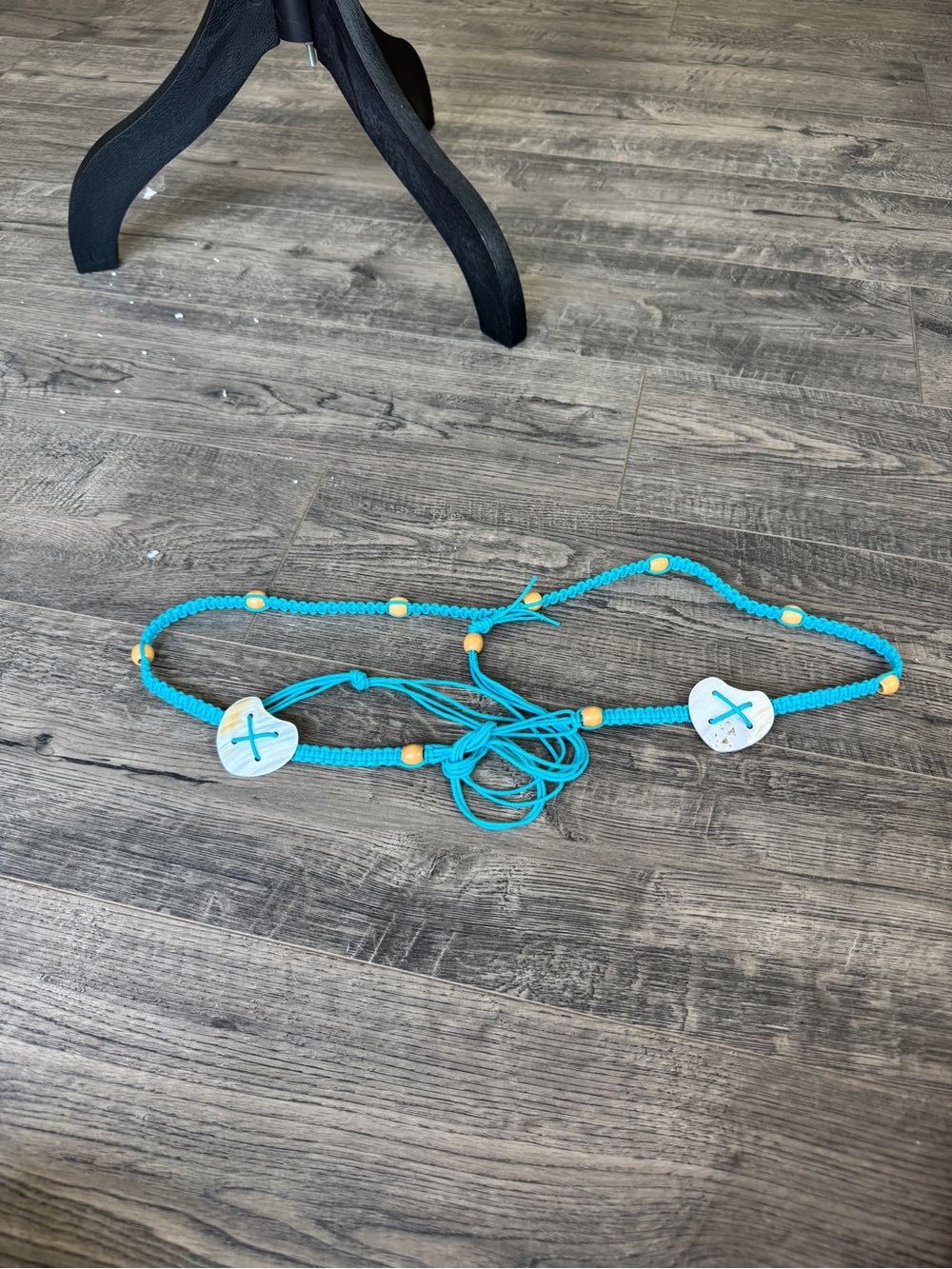 Y2K Macrame Beaded Turquoise Beaded Heart Belt Comfortable Adjustable Accessory